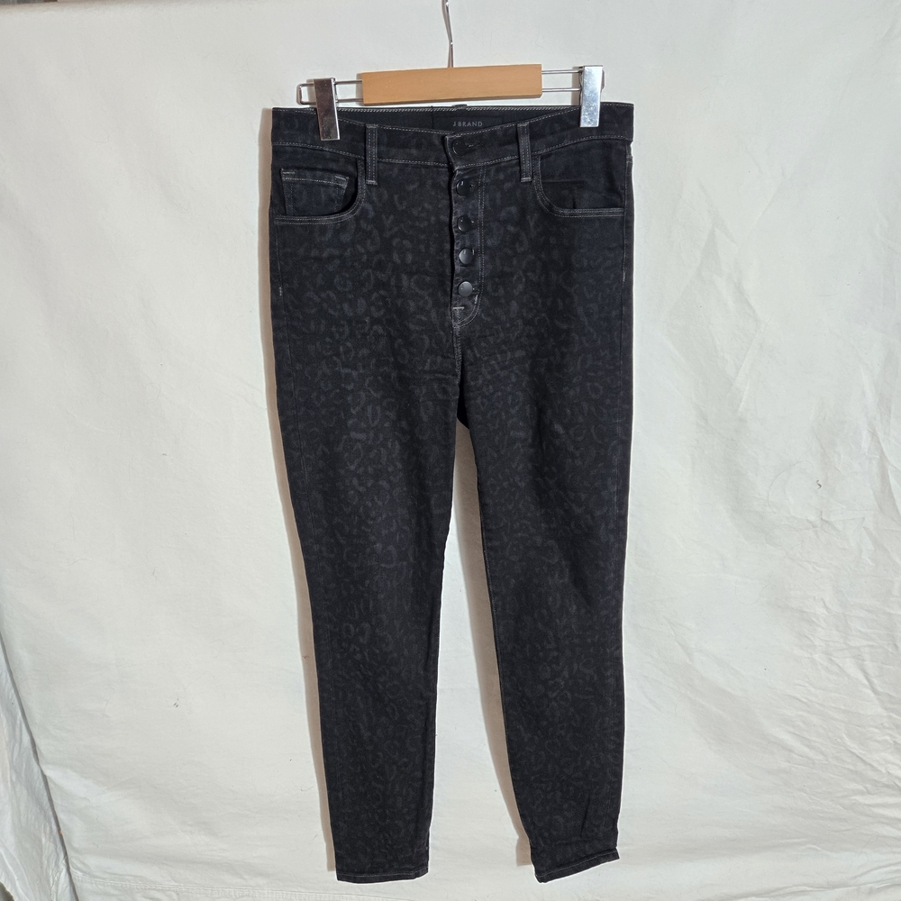 J Brand Black Leopard Skinny Jeans